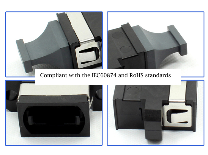 MPO Platic Fiber Optic Adapter Black Flange Plate